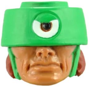 Kopf mit drehbarem Visor