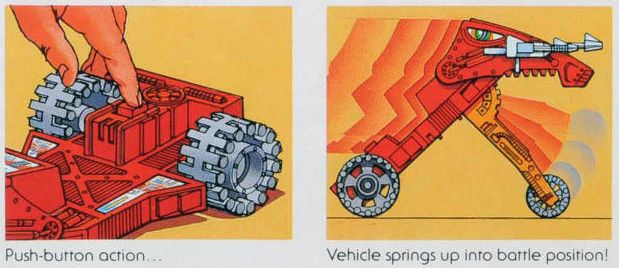 Vehicle springs up into battle position
